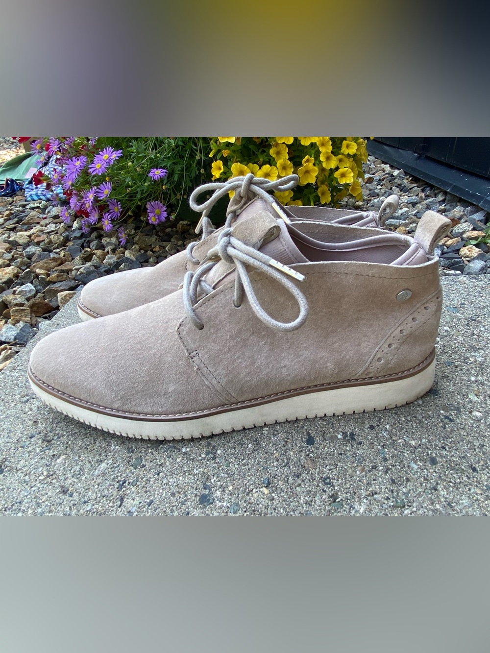 Women’s Suede Casual Chukka - Beige desert boots